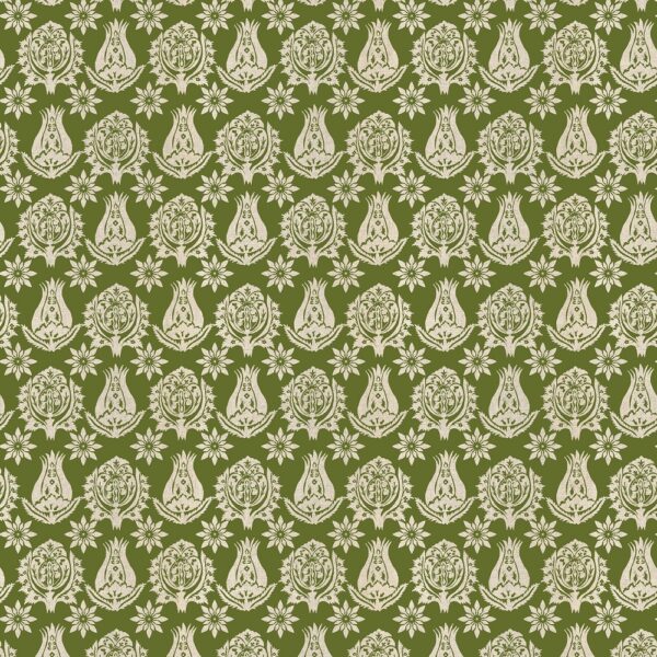 green botanical printed fabric from Chess