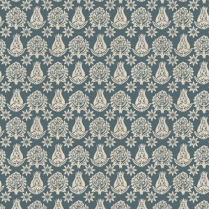 blue botanical printed fabric from Chess