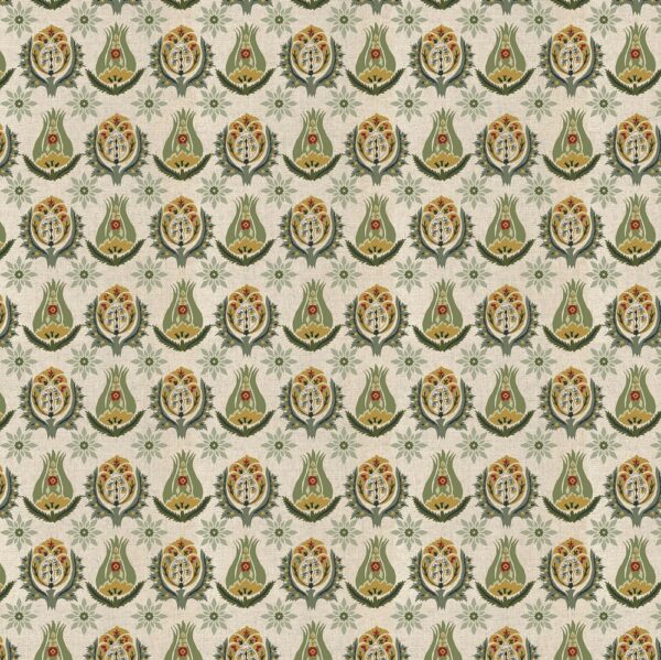 Talia Fabric - Apple by green botanical printed fabric from Chess