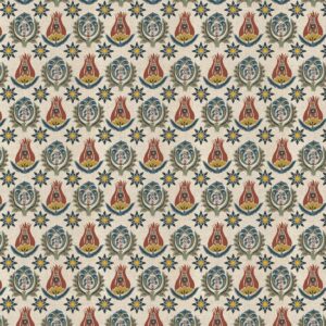 blue botanical printed fabric from Chess