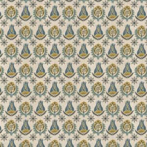 green botanical printed fabric from Chess