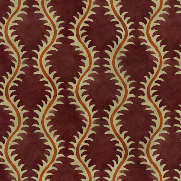 Helter Skelter Fabric - Redcurrant by red contemporary velvet-chenille fabric from Linwood Fabrics