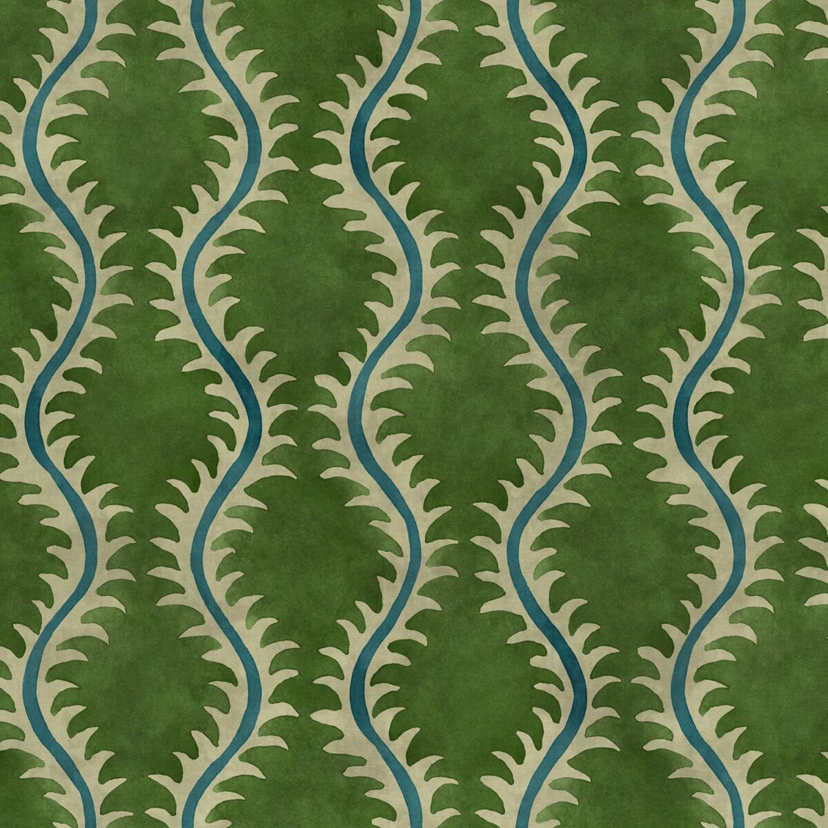 Helter Skelter Fabric - Grass by green contemporary velvet-chenille fabric from Linwood Fabrics