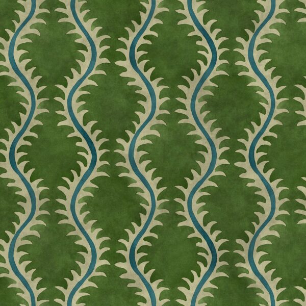 Helter Skelter Fabric - Grass by green contemporary velvet-chenille fabric from Linwood Fabrics