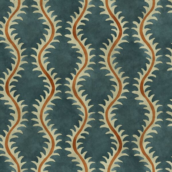 blue contemporary velvet-chenille fabric from Linwood Fabrics