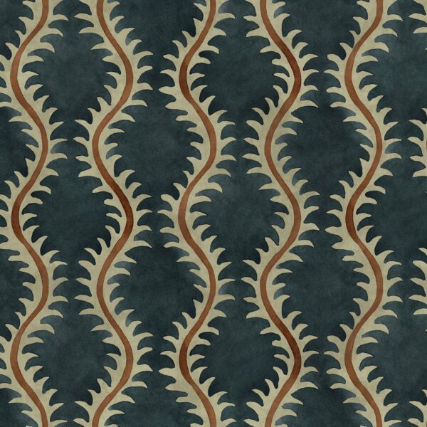 blue contemporary velvet-chenille fabric from Linwood Fabrics