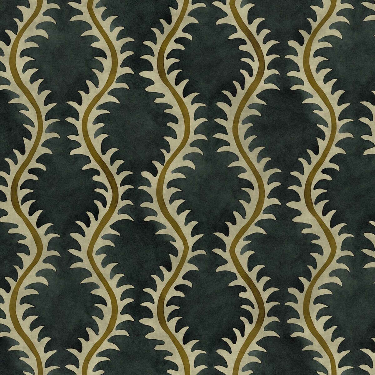 Helter Skelter Fabric - Midnight by blue contemporary velvet-chenille fabric from Linwood Fabrics