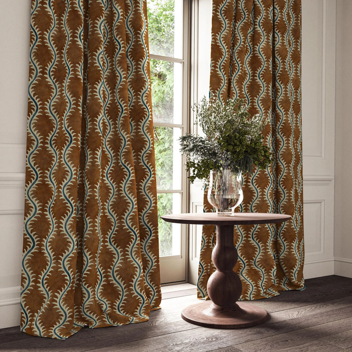 Helter Skelter Fabric - Chestnut from