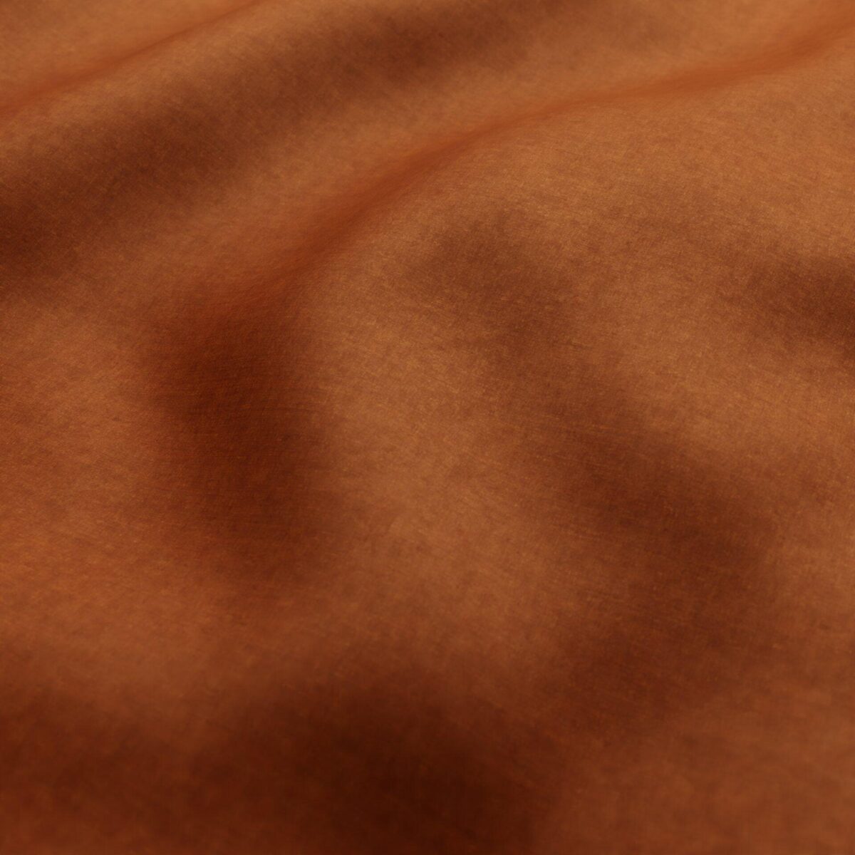 Fiora II Fabric - Burnt Orange by orange plain velvet-chenille fabric from Wemyss
