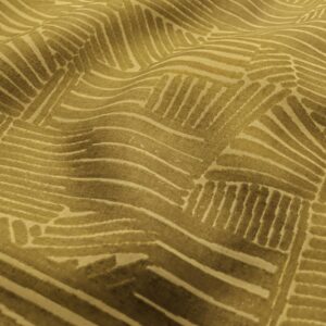 yellow geometric jacquard fabric from Wemyss