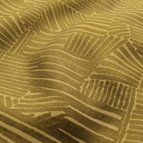 yellow geometric jacquard fabric from Wemyss