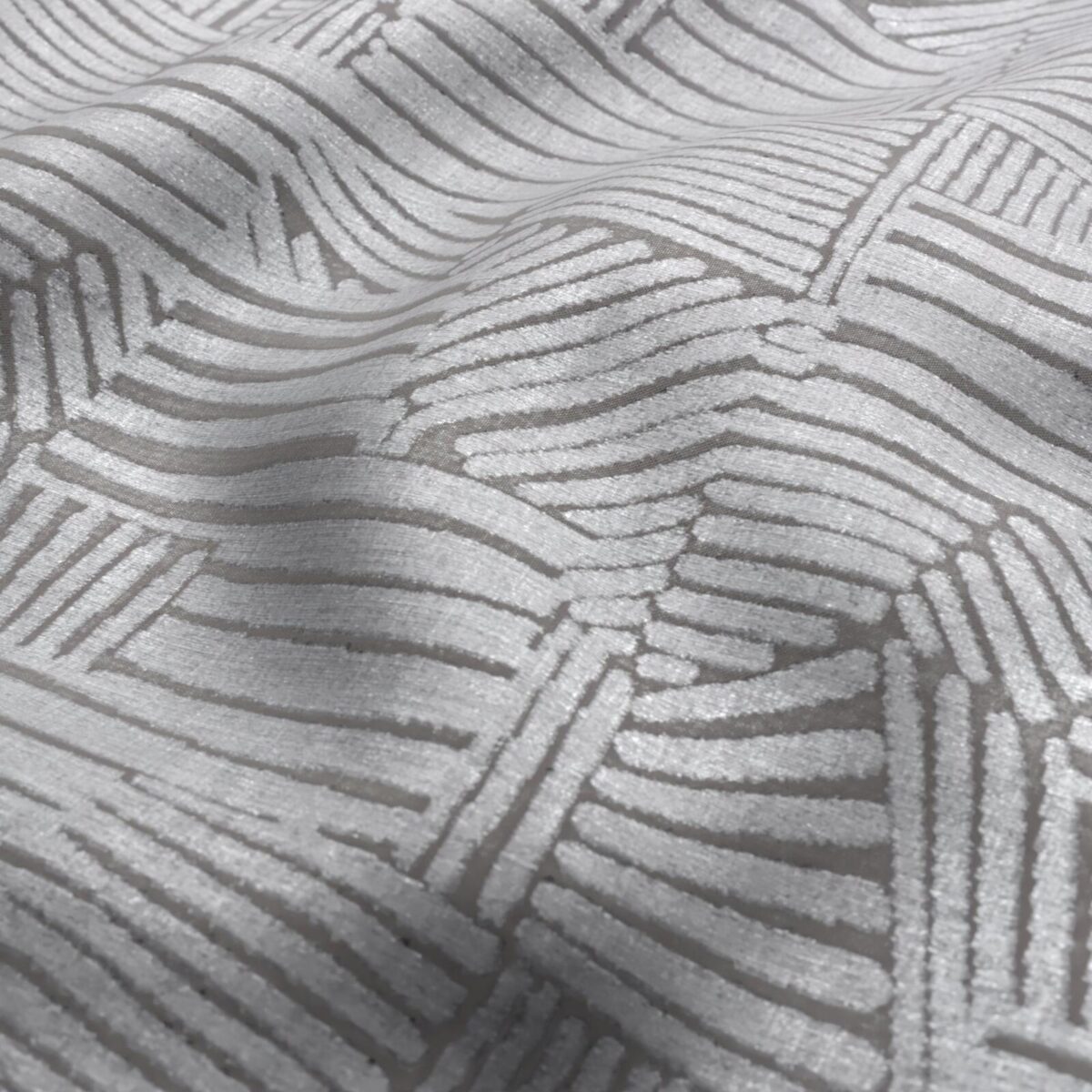 Pierre Fabric - Black Diamond by black-grey geometric jacquard fabric from Wemyss