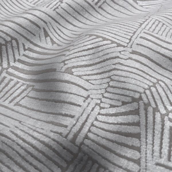 Pierre Fabric - Black Diamond by black-grey geometric jacquard fabric from Wemyss
