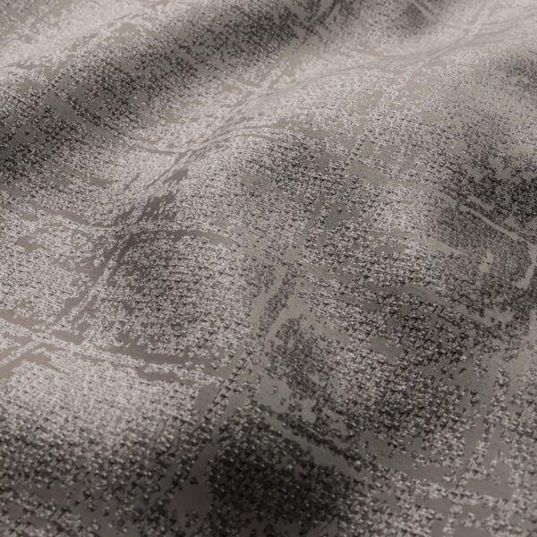 Torrens Fabric - Moonstone by black-grey geometric jacquard fabric from Wemyss