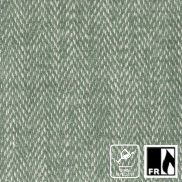 green striped jacquard fabric from Wemyss