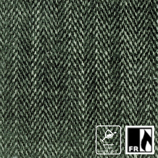 Moore Fabric - Seaweed by green striped jacquard fabric from Wemyss