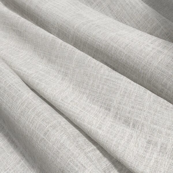 Cara Fabric - Stone by black-grey plain voile-sheer fabric from Wemyss