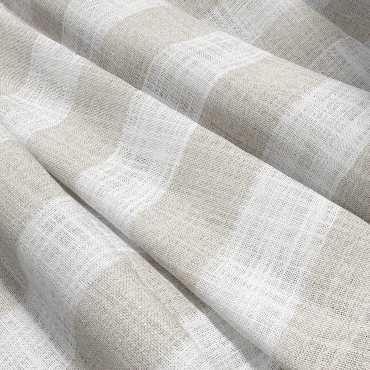 neutral striped voile-sheer fabric from Wemyss