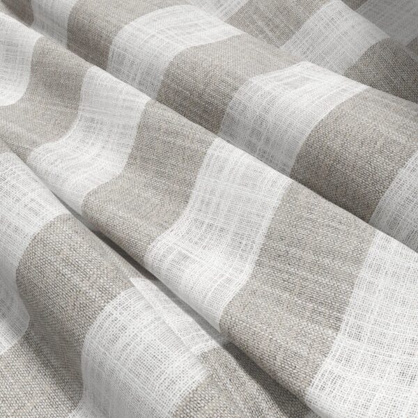 Etta Fabric - Mushroom by brown striped voile-sheer fabric from Wemyss