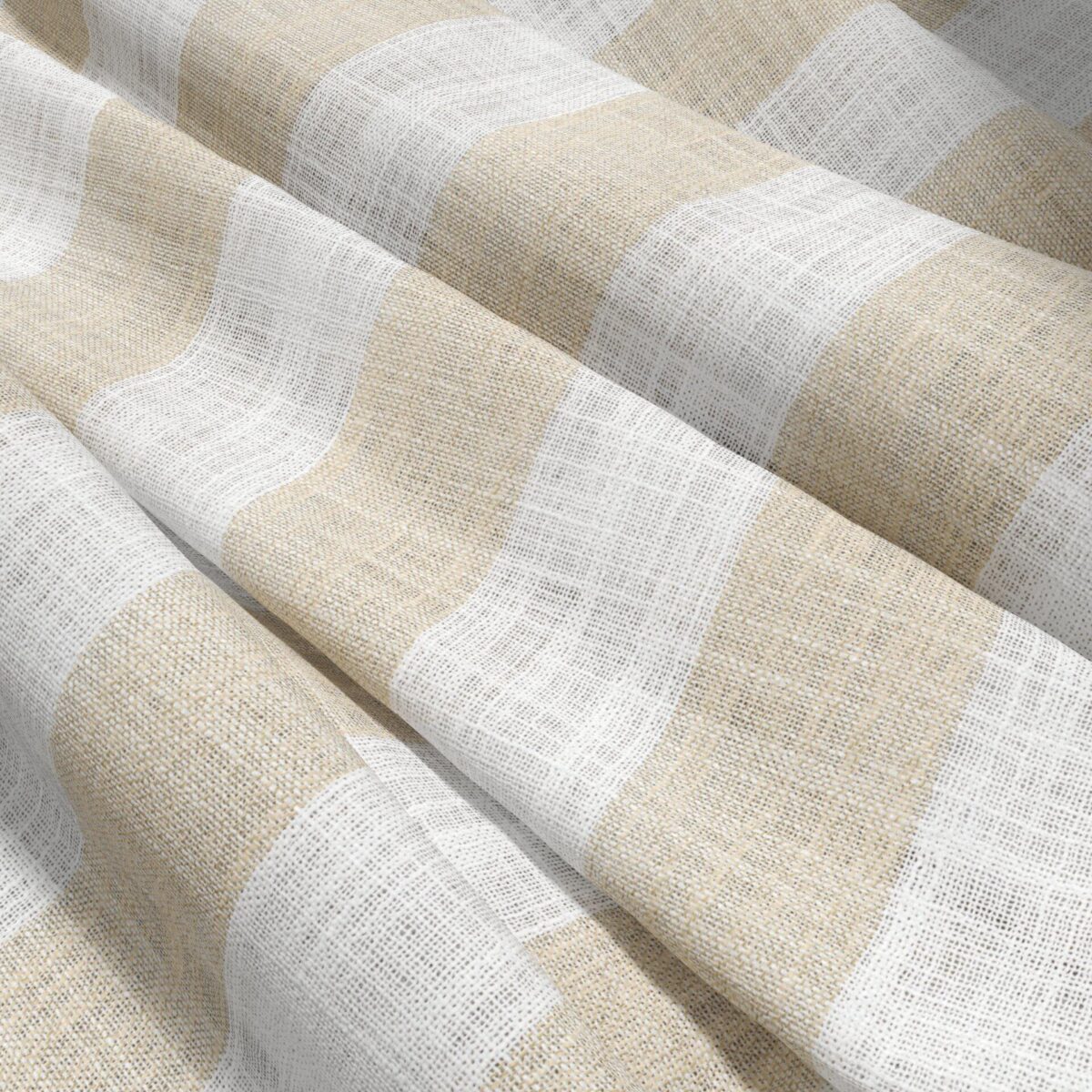 Etta Fabric - Bamboo by neutral striped voile-sheer fabric from Wemyss