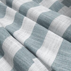 blue striped voile-sheer fabric from Wemyss