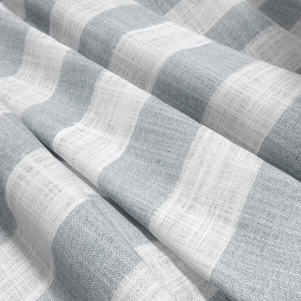 Etta Fabric - Steel Blue by blue striped voile-sheer fabric from Wemyss