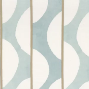 blue striped embroideried fabric from Camengo