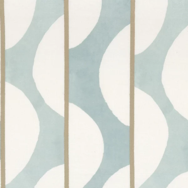 Viaggio Fabric - Horizon by blue striped embroideried fabric from Camengo