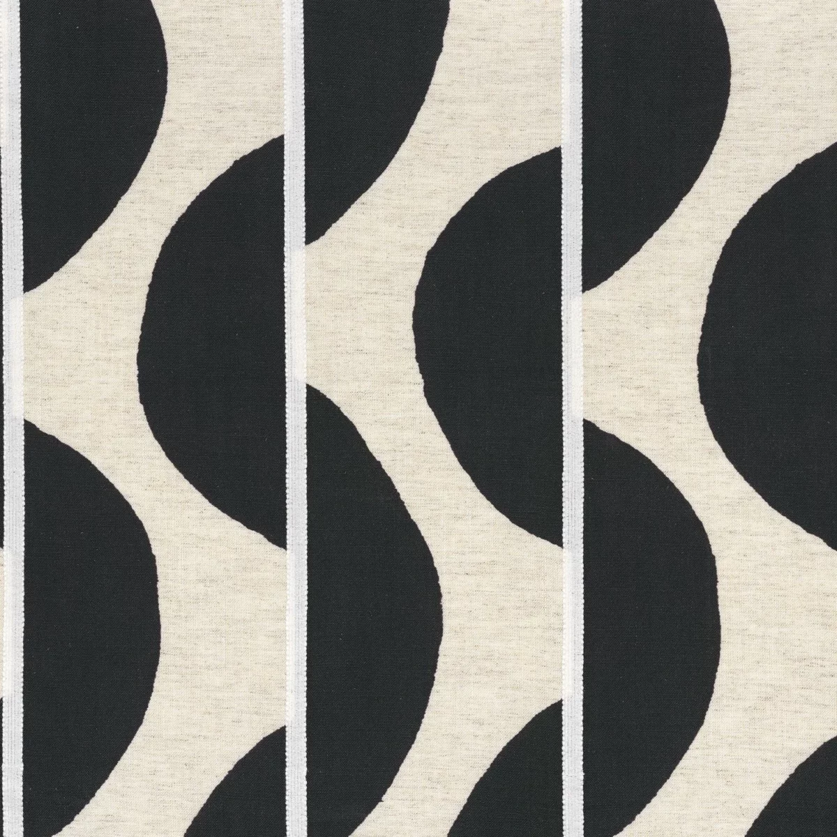 black-grey striped embroideried fabric from Camengo