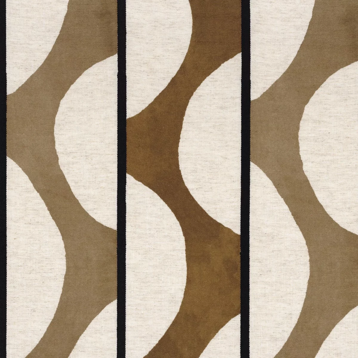 Viaggio Fabric - Moka by brown striped embroideried fabric from Camengo