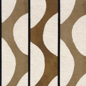 brown striped embroideried fabric from Camengo