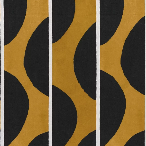 orange striped embroideried fabric from Camengo