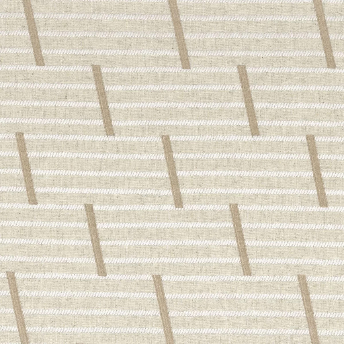 Storia Fabric - Lin by neutral striped embroideried fabric from Camengo