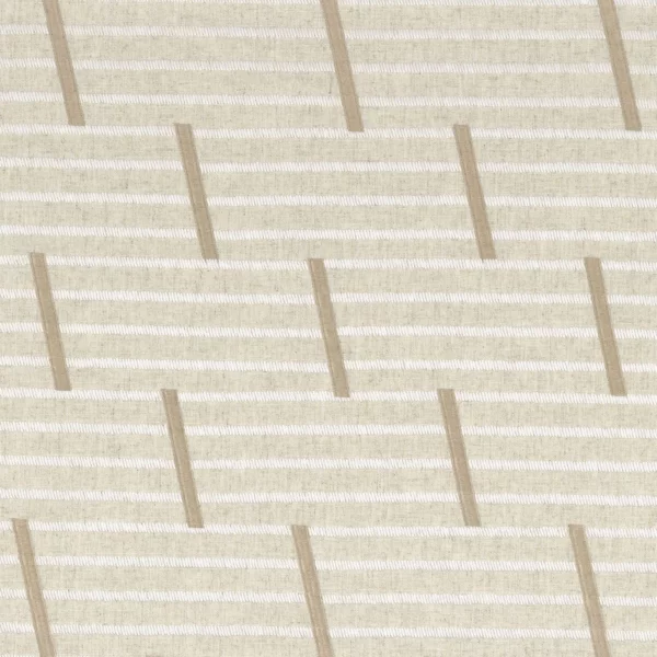 Storia Fabric - Lin by neutral striped embroideried fabric from Camengo