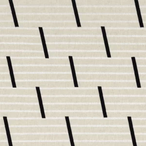 black-grey striped embroideried fabric from Camengo