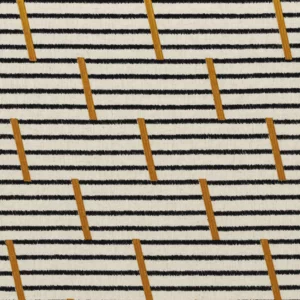 yellow striped embroideried fabric from Camengo