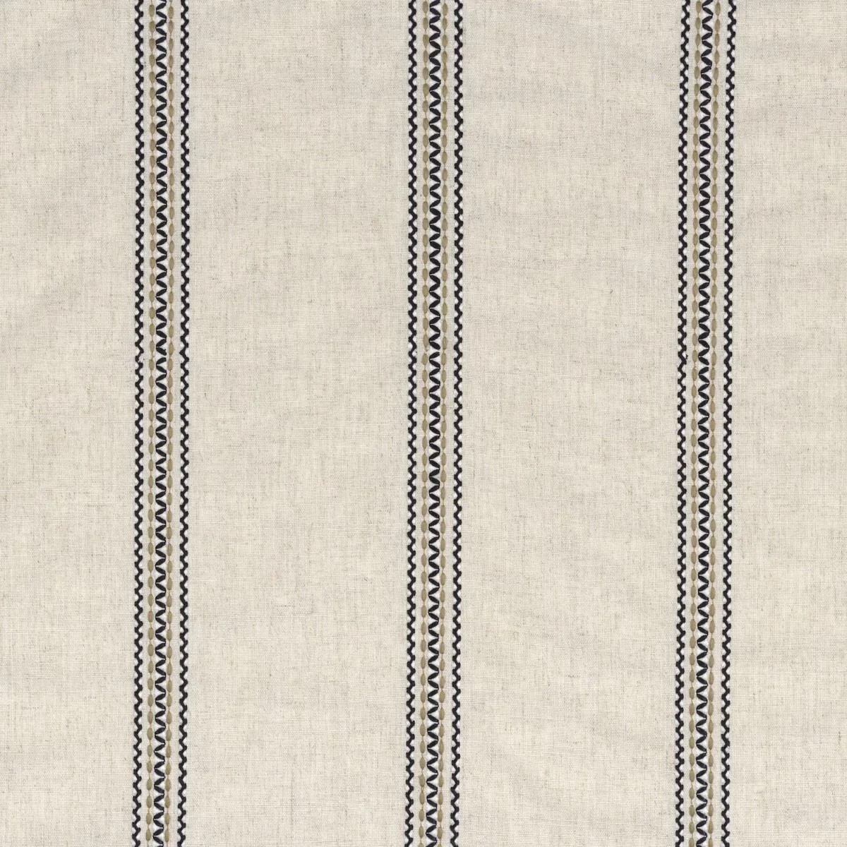 black-grey striped embroideried fabric from Camengo