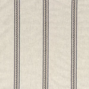 black-grey striped embroideried fabric from Camengo
