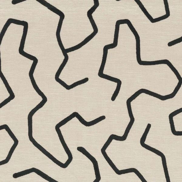 Orma Fabric - Carbone by black-grey misc embroideried fabric from Camengo