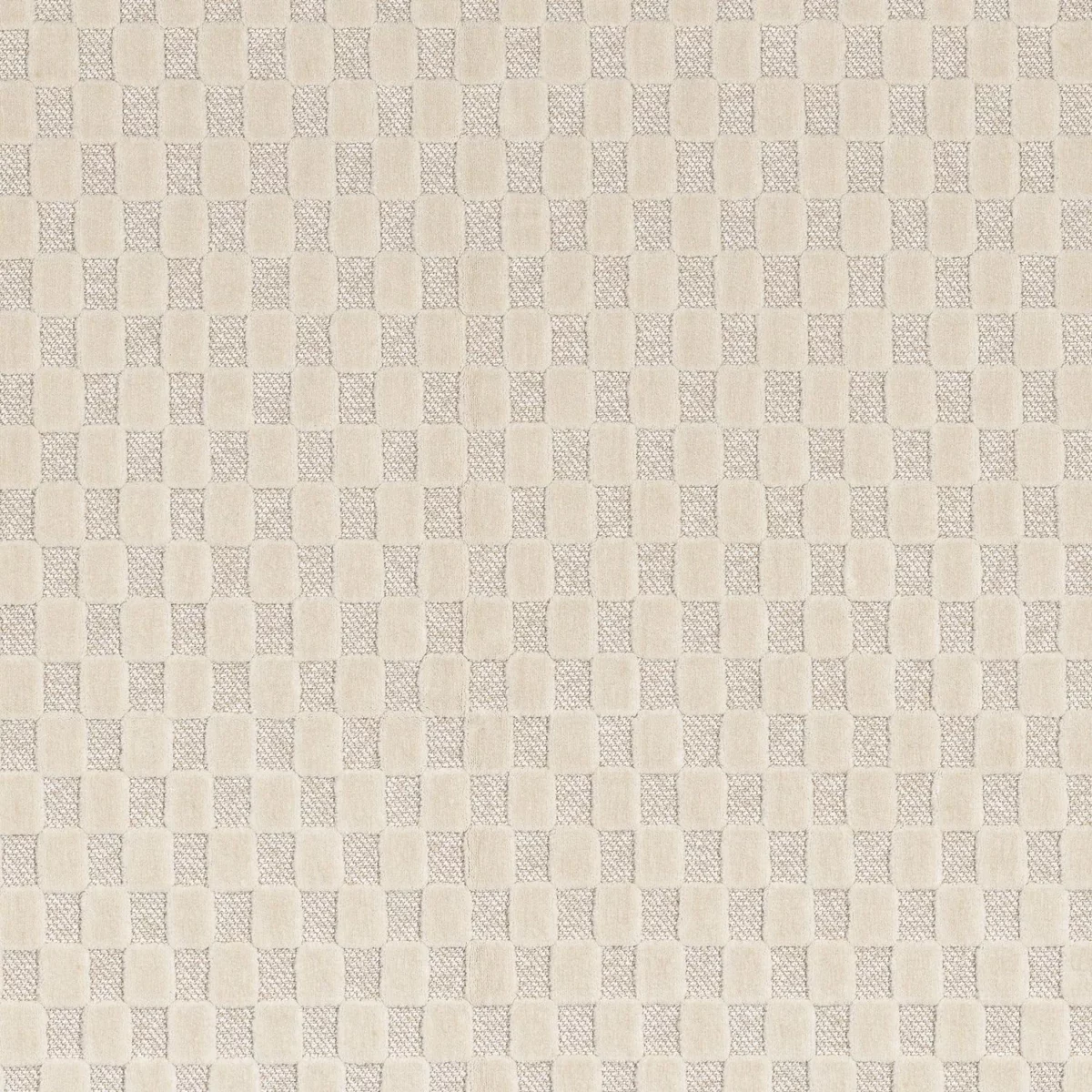 Scacchiera Fabric - Milk by neutral checked velvet-chenille fabric from Camengo