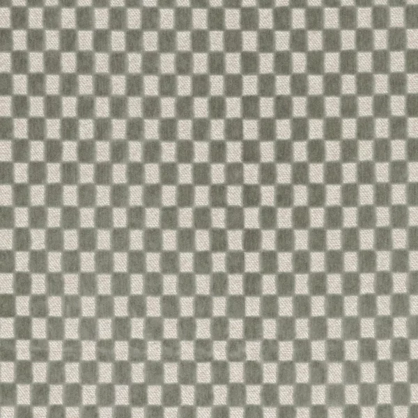 Scacchiera Fabric - Vert de gris by green checked velvet-chenille fabric from Camengo