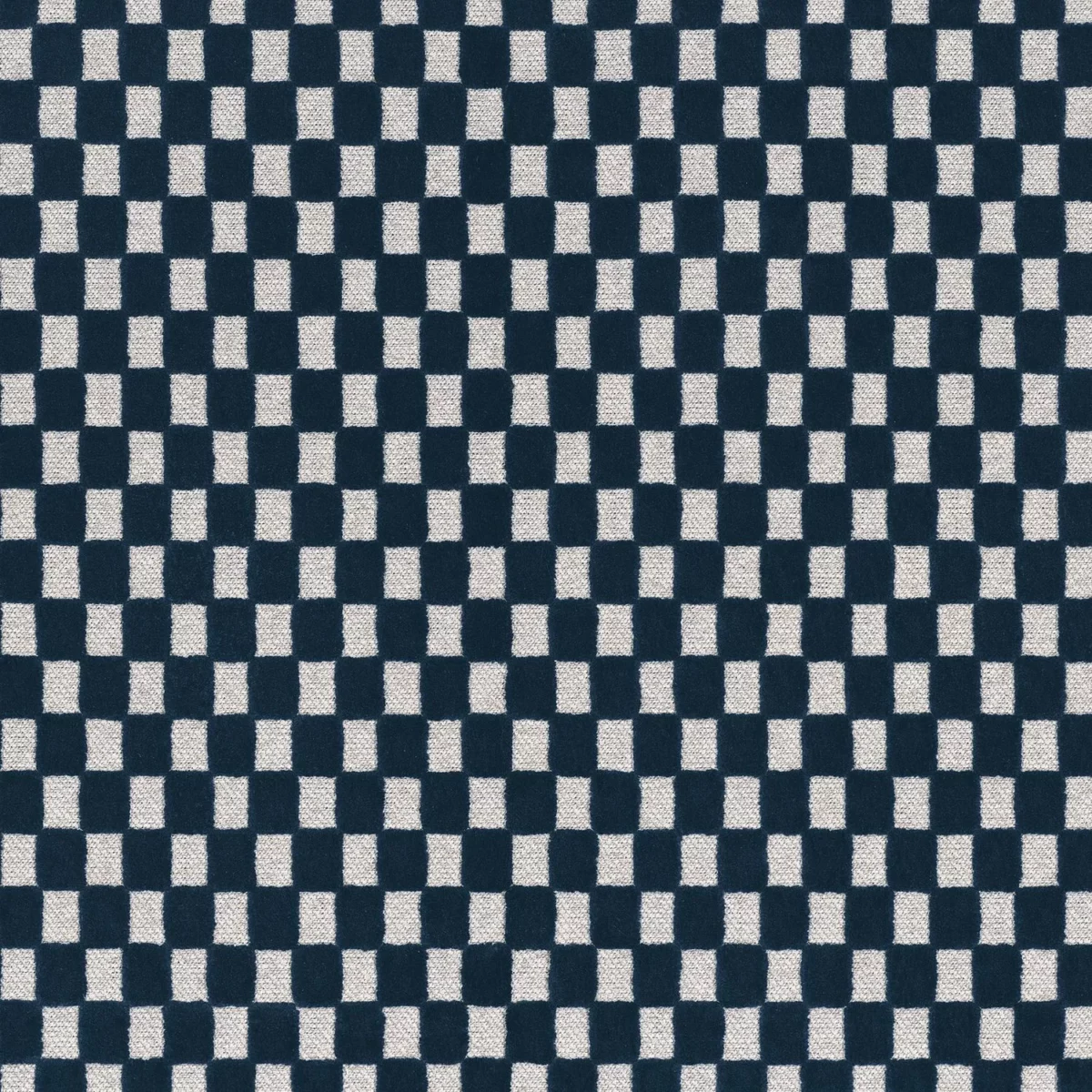 blue checked velvet-chenille fabric from Camengo