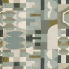 green retro printed fabric from Camengo