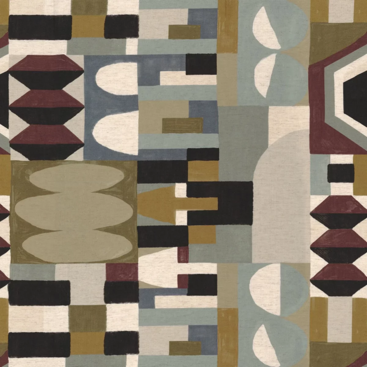 multicolour retro printed fabric from Camengo