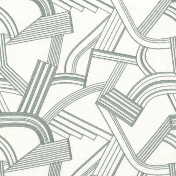Annees Folles Fabric - Brume by blue misc embroideried fabric from Camengo