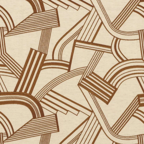 Annees Folles Fabric - Cuivre by orange misc embroideried fabric from Camengo