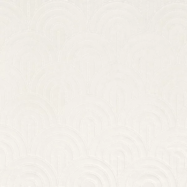 Roxane Fabric - Neige by white retro embroideried fabric from Camengo