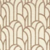 orange retro embroideried fabric from Camengo