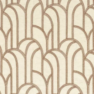 orange retro embroideried fabric from Camengo