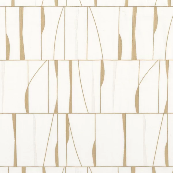 Souffle De Vitrail Fabric - Lin by neutral striped embroideried fabric from Camengo
